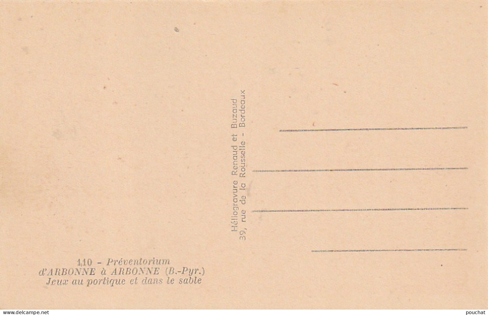 TE 11-(64) PREVENTORIUM D' ARBONNE - JEUX AU PORTIQUE ET DANS LE SABLE - 2 SCANS - Other & Unclassified