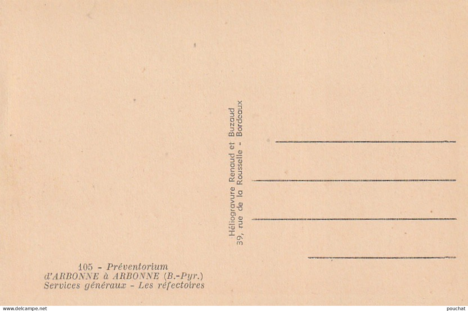 TE 11-(64) PREVENTORIUM D' ARBONNE - SERVICES GENERAUX - LES REFECTOIRES - ENFANTS ET PERSONNEL - 2 SCANS - Other & Unclassified