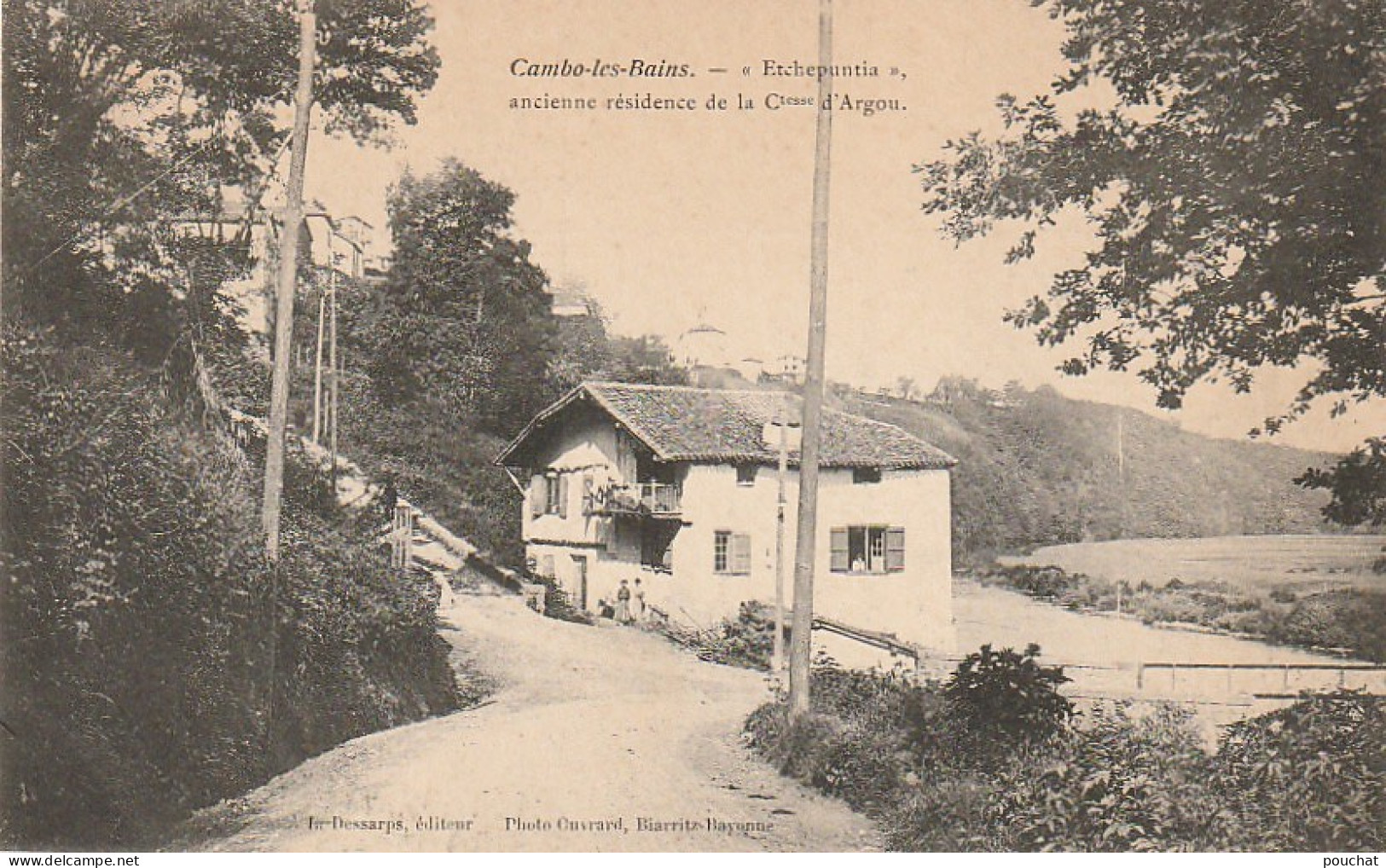 TE 11-(64) CAMBO LES BAINS - " ETCHEPUNTIA " - ANCIENNE RESIDENCE DE LA COMTESSE D' ARGOU  - 2 SCANS - Cambo-les-Bains