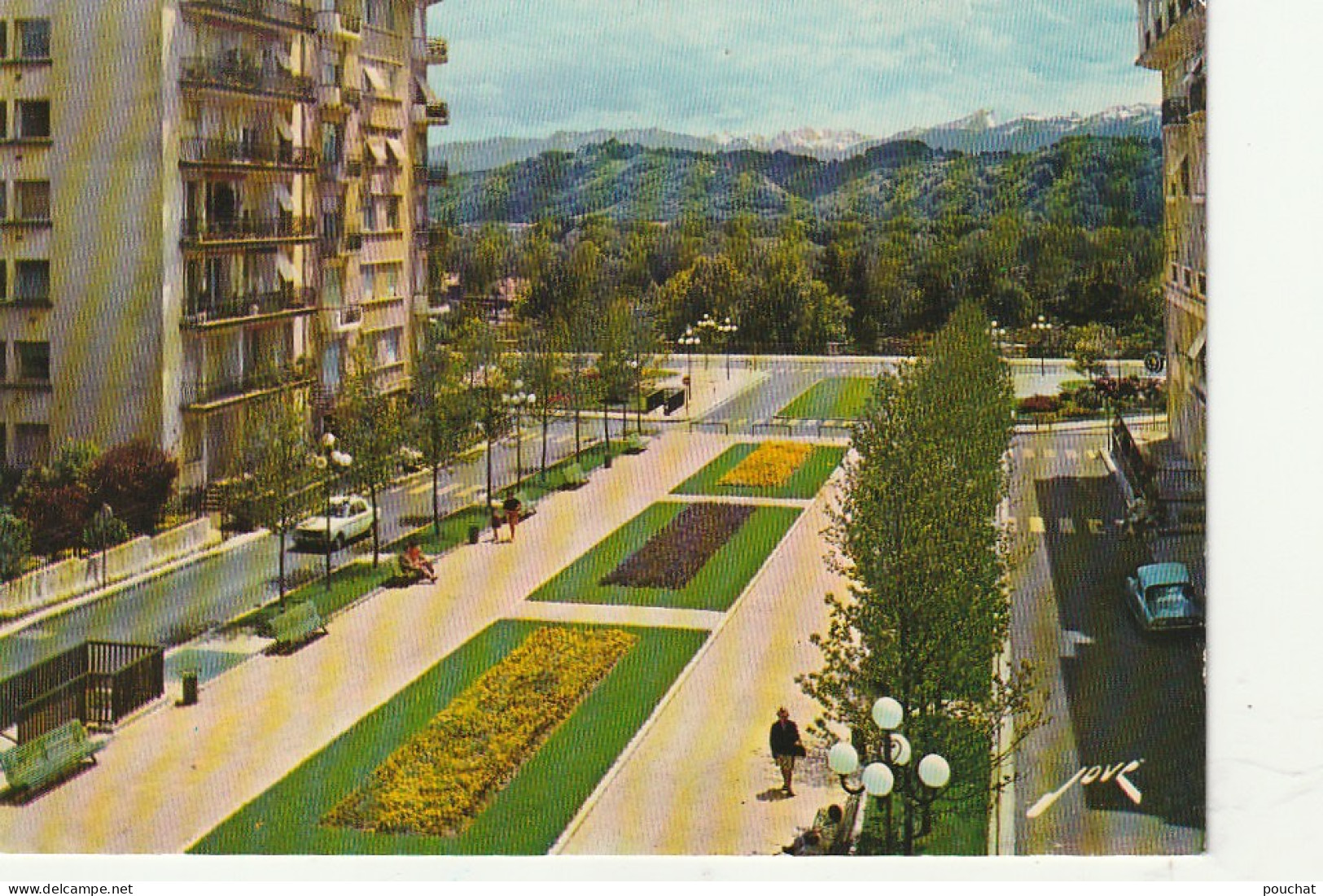 TE 12-(64) PAU - L' AVENUE D' ARAGON ET LA CHAINE DES PYRENEES - IMMEUBLES - 2 SCANS - Pau