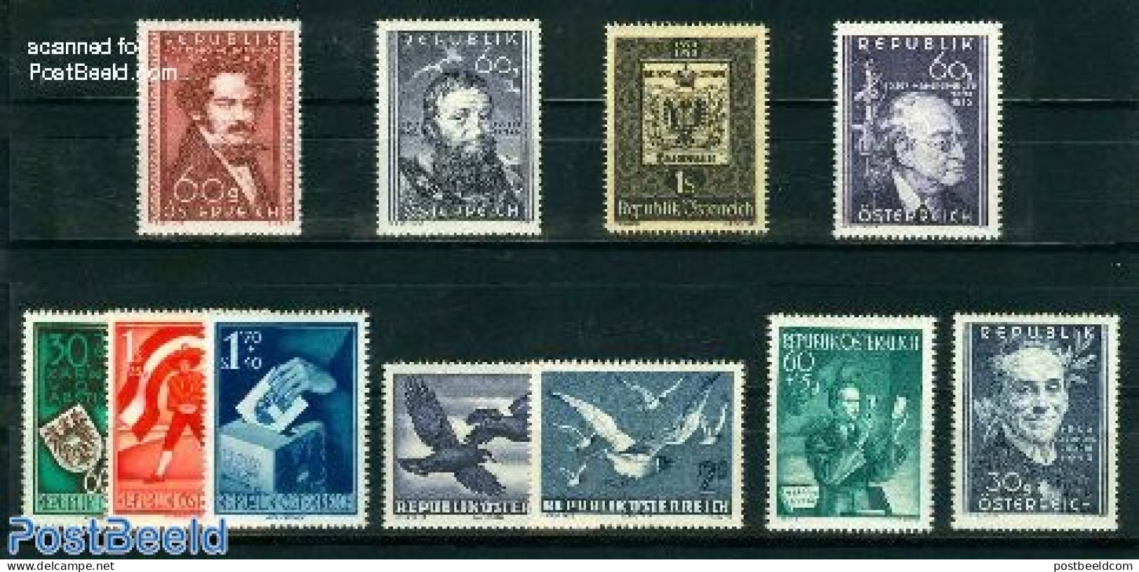 Austria 1950 Yearset 1950, Complete, 11v, Mint NH, Various - Yearsets (by Country) - Neufs