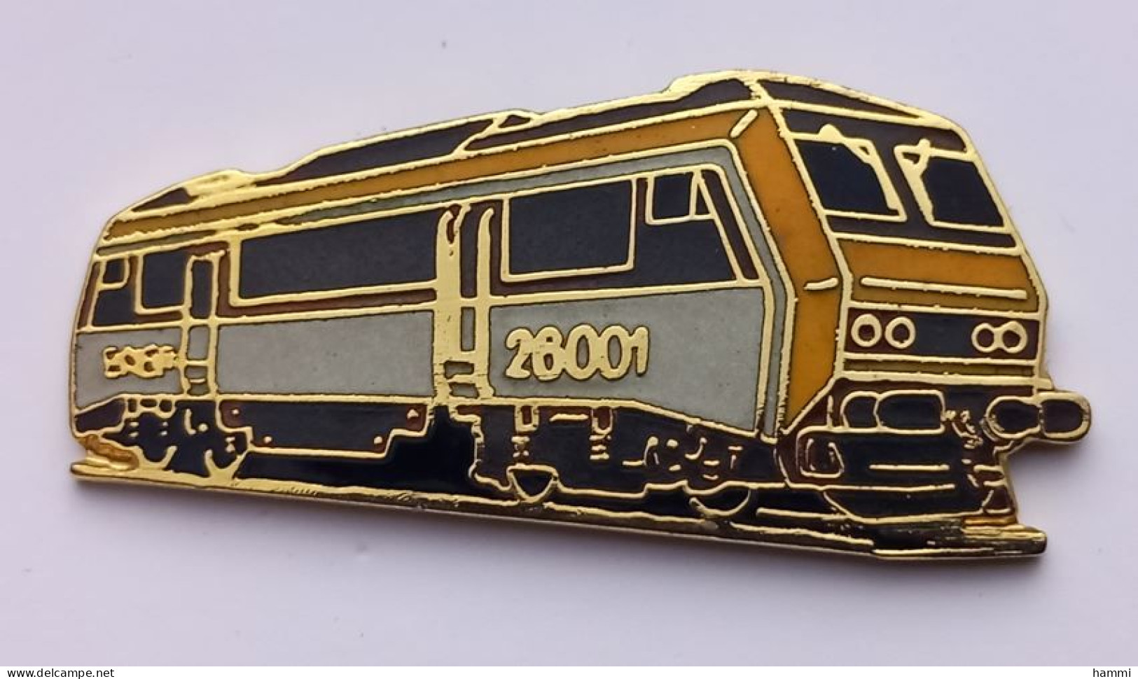 G167 Pin's SNCF TGV Train Micheline Locomotive 26001 Grise Noire Bande Jaune Qualité EGF Achat Immédiat - TGV