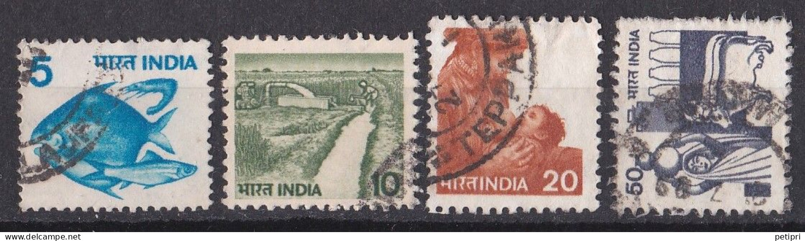 Inde  - 1980  1989 -   Y&T  N °  713   714   716   722  Oblitérés - Used Stamps