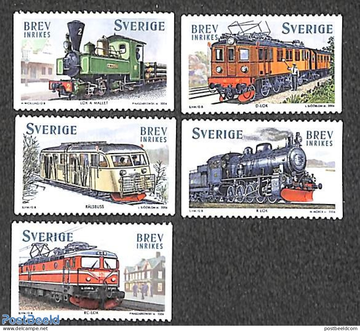 Sweden 2006 Locomotives 5v, Mint NH, Transport - Railways - Unused Stamps