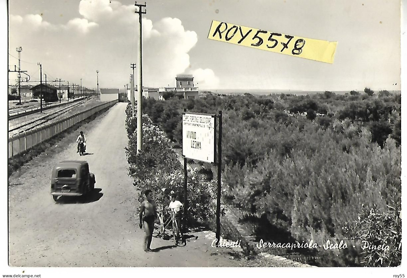 Puglia-foggia-chieuti Serracapriola Stazione Ferroviaria Scalo Ferroviario Veduta Stazione Auto Bici Pineta - Other & Unclassified