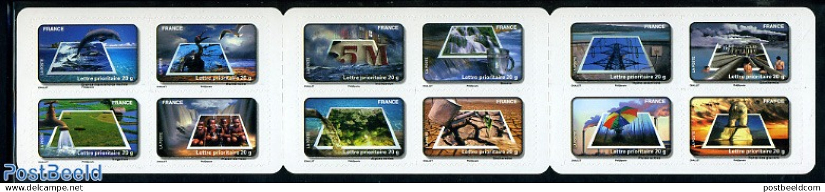 France 2010 Stamp Festival, Water 12v S-a In Booklet, Mint NH, Nature - Various - Animals (others & Mixed) - Bears - B.. - Nuovi