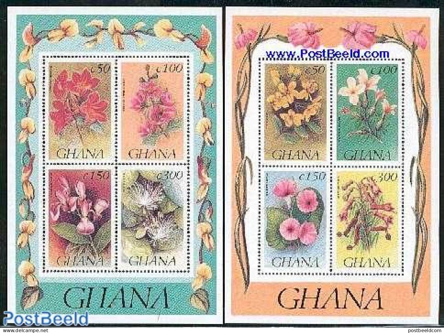 Ghana 1993 Flowers 2 S/s, Mint NH, Nature - Flowers & Plants - Autres & Non Classés