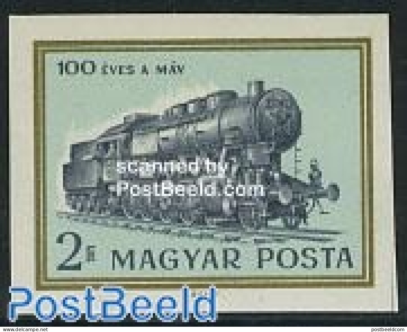 Hungary 1968 Railways Centenary 1v Imperforated, Mint NH, Transport - Railways - Ongebruikt