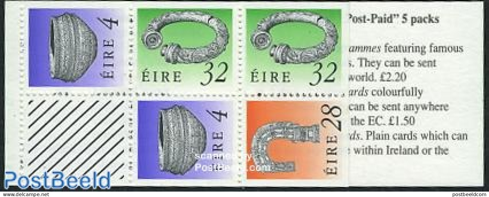 Ireland 1991 Definitives Booklet, Mint NH, Stamp Booklets - Art - Art & Antique Objects - Ongebruikt