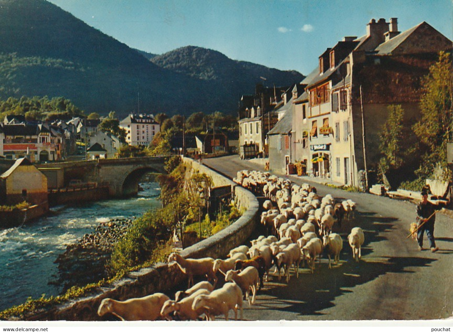 TE 15-(65) LES BORDS DE LA NESTE A ARREAU - RETOUR DES MOUTONS DANS LA VALLEE - CARTE COULEURS - 2 SCANS - Altri & Non Classificati