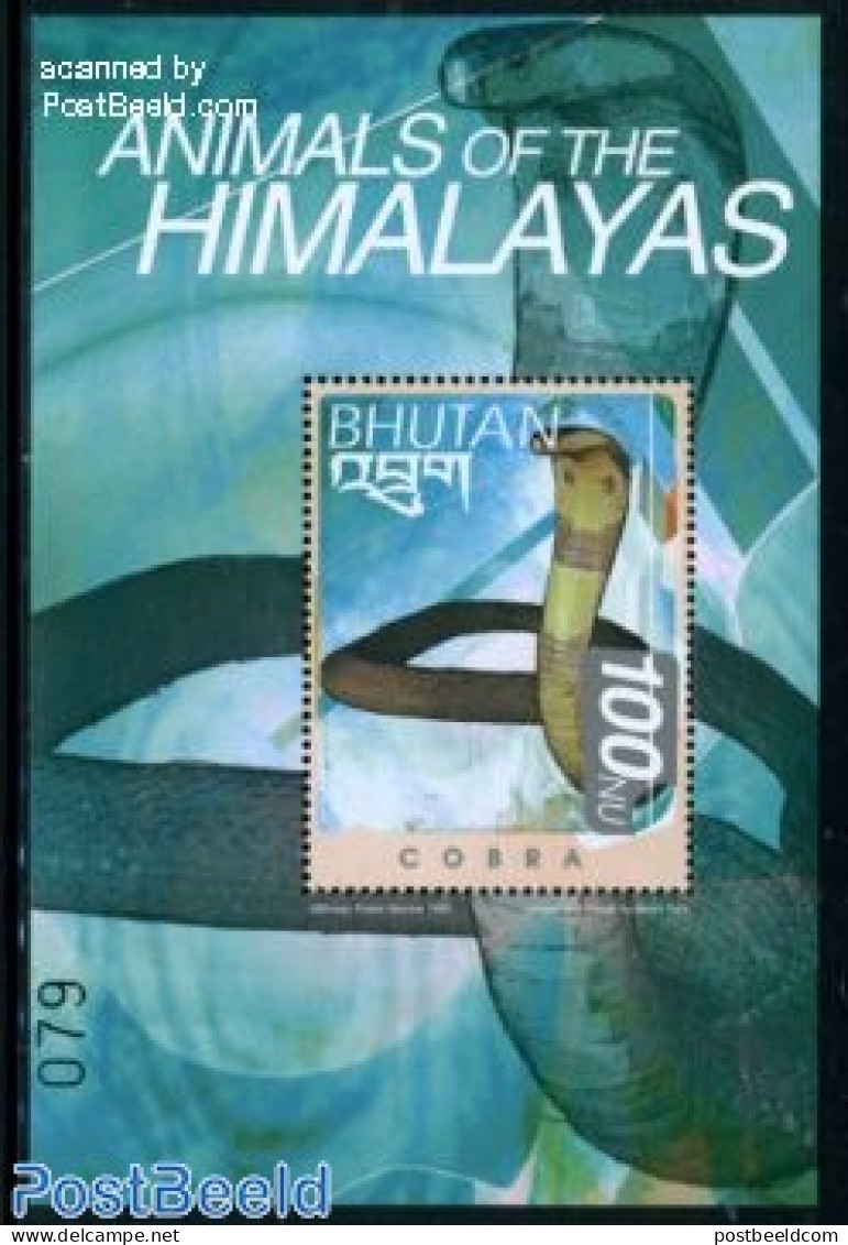 Bhutan 1999 Cobra S/s, Mint NH, Nature - Animals (others & Mixed) - Reptiles - Snakes - Bhutan