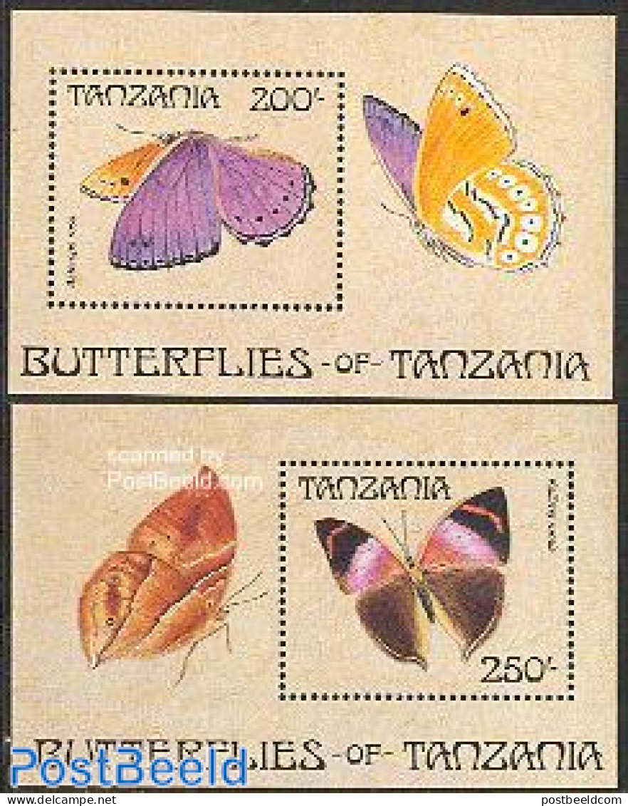 Tanzania 1988 Butterflies 2 S/s, Mint NH, Nature - Butterflies - Tanzania (1964-...)