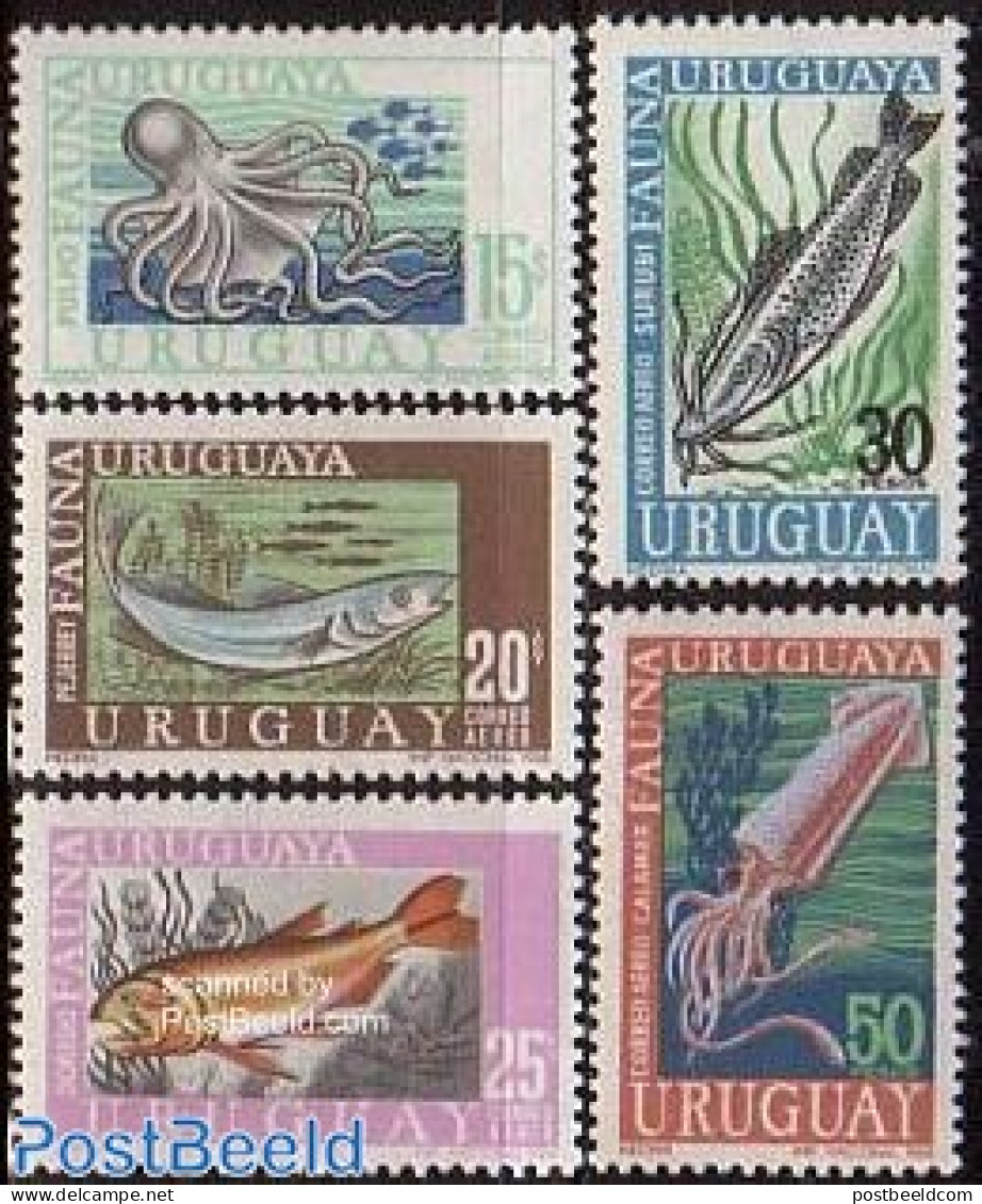 Uruguay 1968 Marine Life 5v, Mint NH, Nature - Fish - Poissons