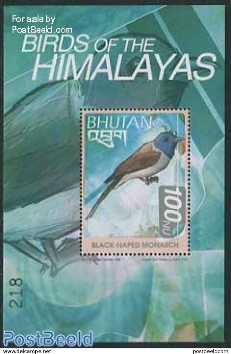 Bhutan 1999 Birds S/s, Hypothymis Azurea, Mint NH, Nature - Birds - Birds Of Prey - Ducks - Bhoutan