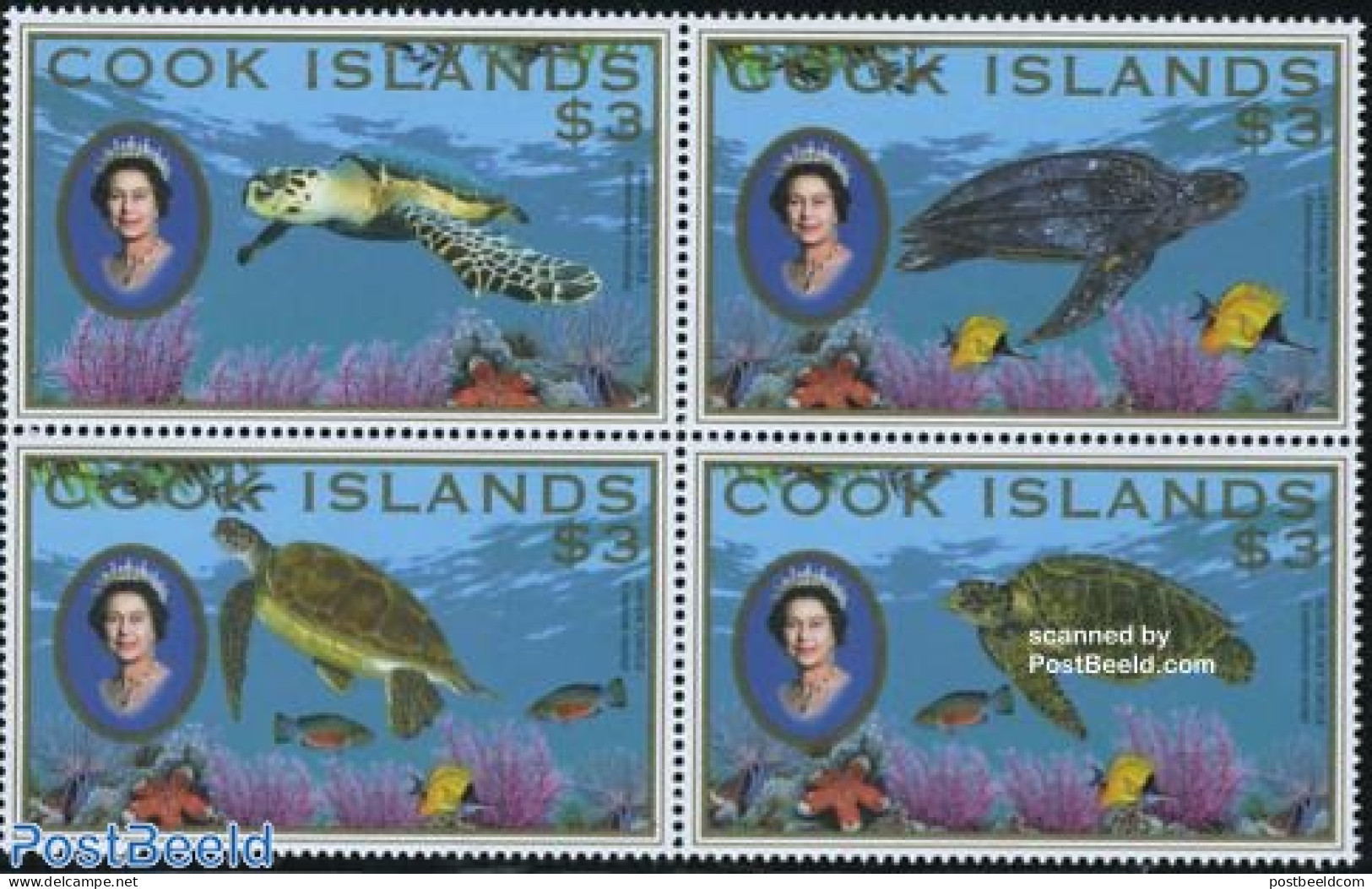 Cook Islands 2007 Definitives, Turtles 4v [+], Mint NH, Nature - Fish - Reptiles - Turtles - Pesci