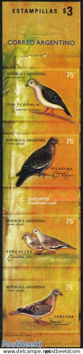 Argentina 2000 Pigeons 4v In Booklet, Mint NH, Nature - Birds - Neufs