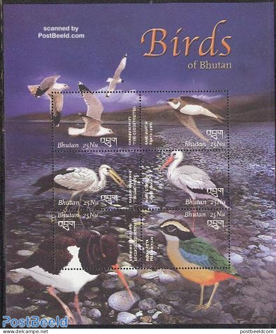 Bhutan 2003 Birds 6v M/s, Mint NH, Nature - Birds - Bhutan