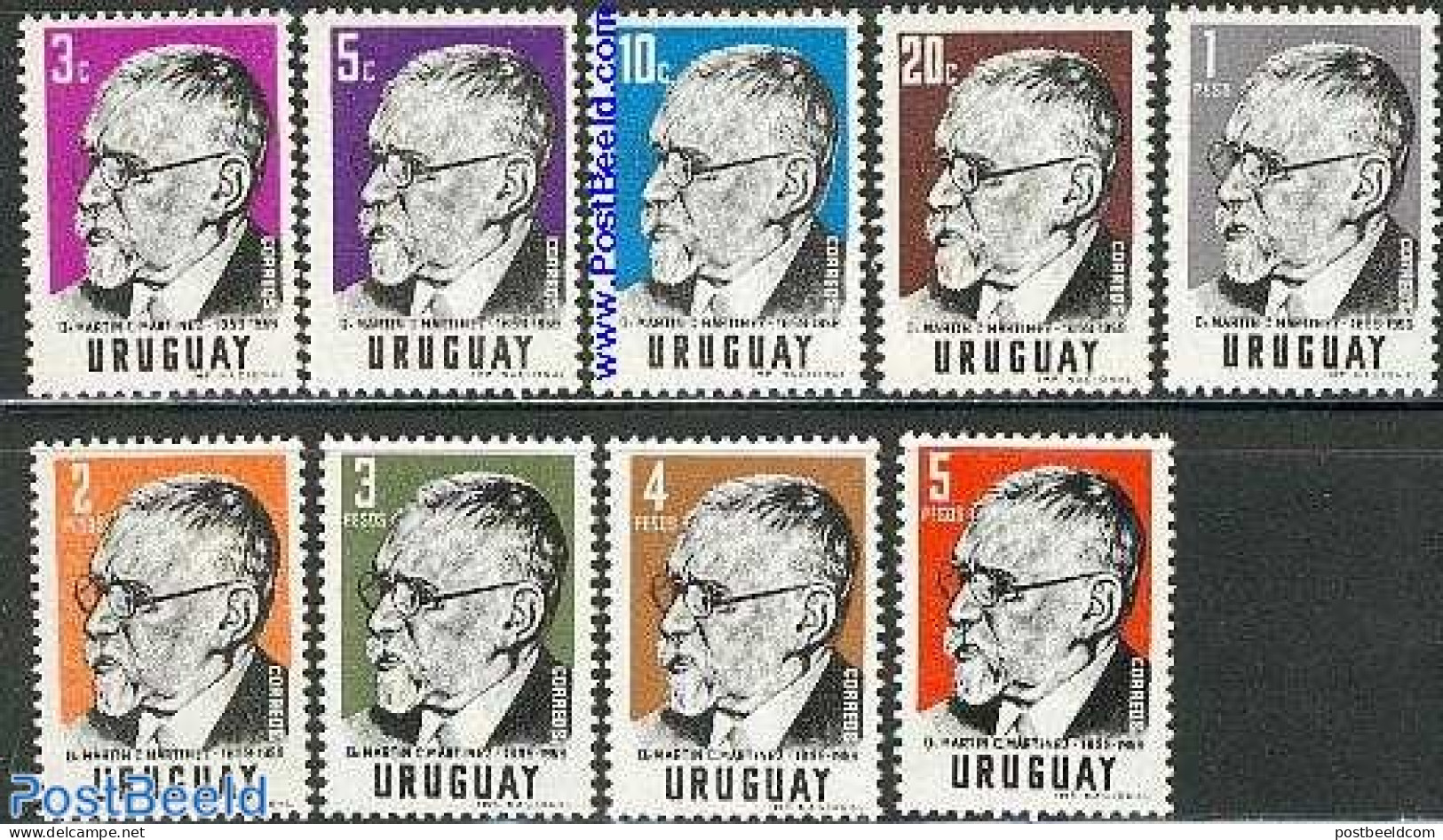 Uruguay 1960 Martinex 9v, Mint NH, History - Politicians - Uruguay