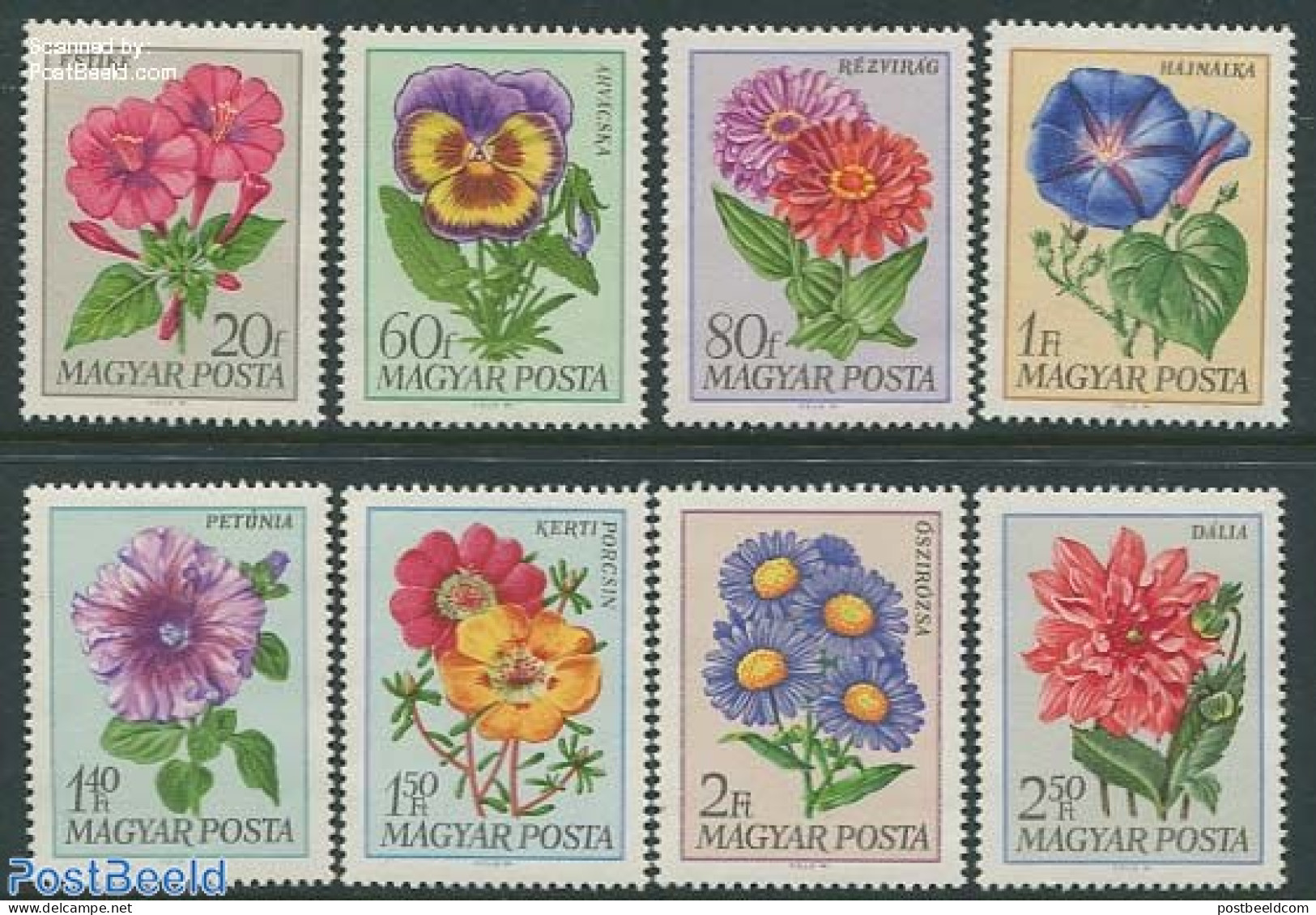 Hungary 1968 Garden Flowers 8v, Mint NH, Nature - Flowers & Plants - Neufs