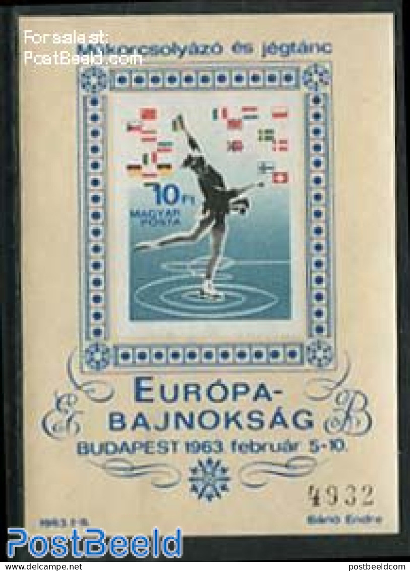 Hungary 1963 European Art Skating S/s Imperforated, Mint NH, History - Sport - Europa Hang-on Issues - Skating - Sport.. - Neufs