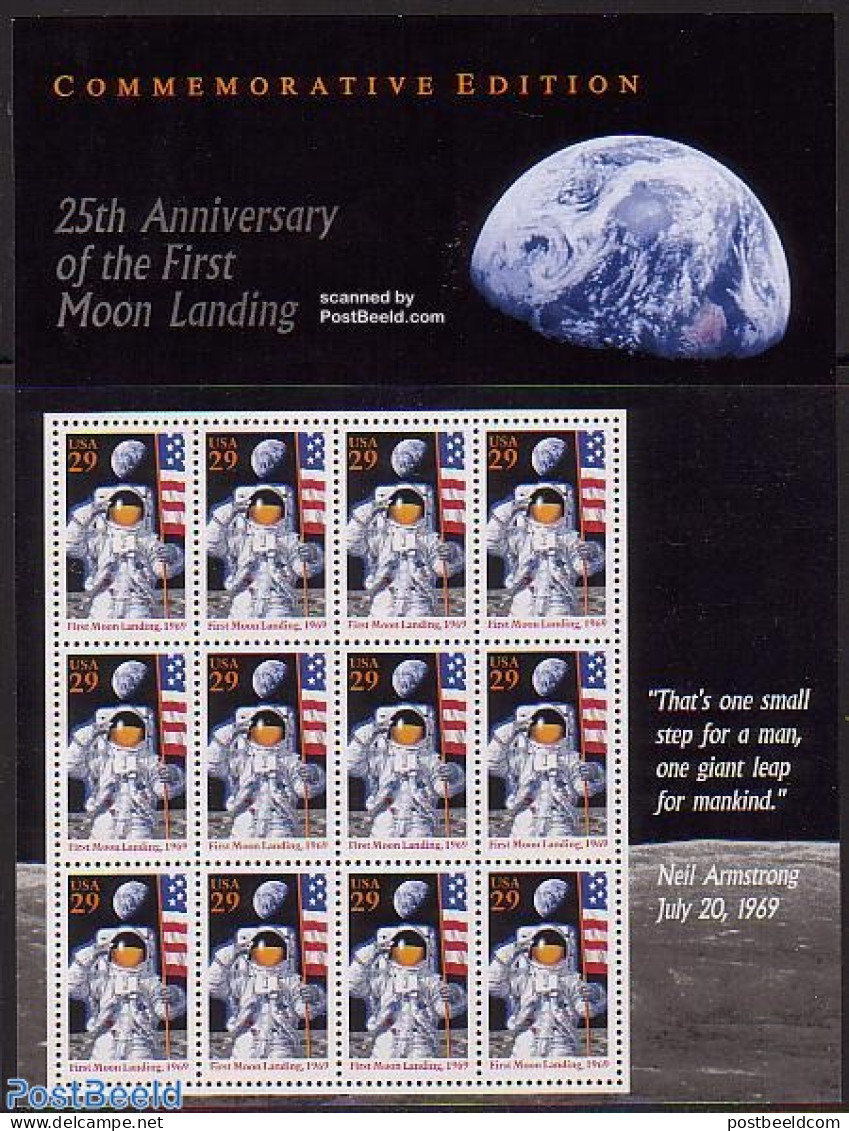 United States Of America 1994 Moonlanding M/s, Mint NH, Transport - Space Exploration - Nuovi