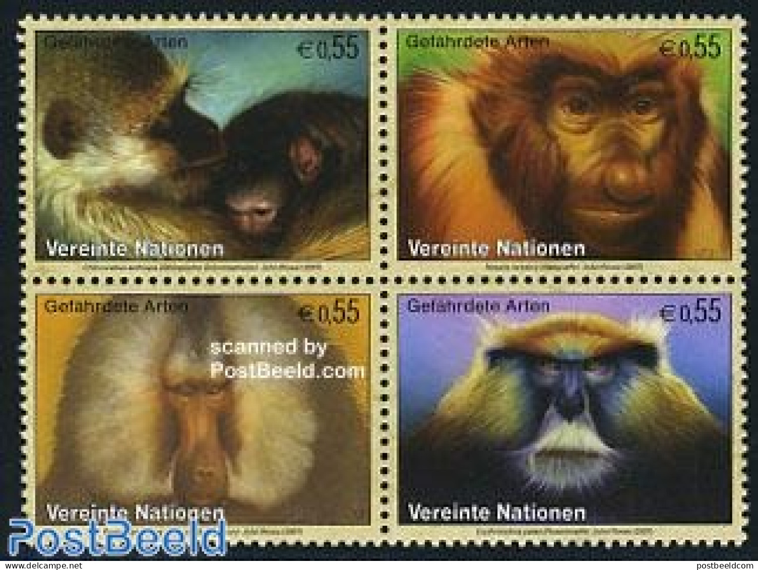 United Nations, Vienna 2007 Animals, Monkeys 4v [+], Mint NH, Nature - Animals (others & Mixed) - Monkeys - Other & Unclassified