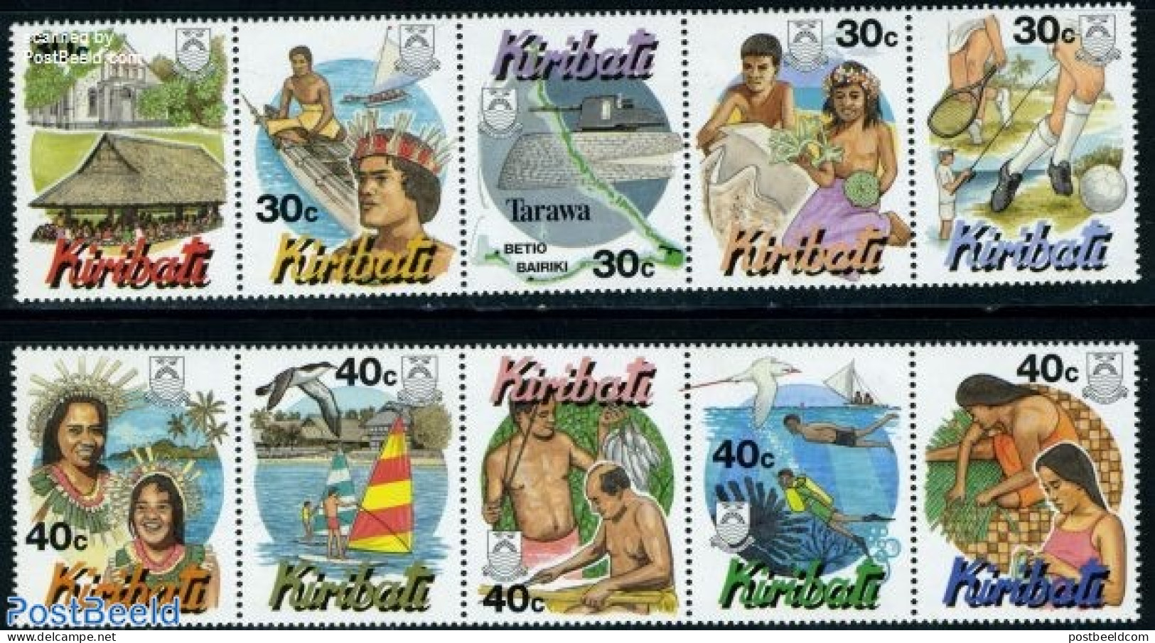 Kiribati 1995 Tourism Year 2x5v [::::], Mint NH, Nature - Sport - Transport - Birds - Fishing - Diving - Football - Ka.. - Poissons