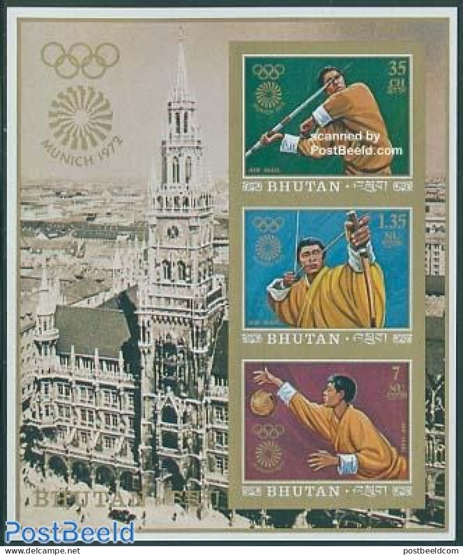 Bhutan 1972 Olympic Games S/s Imperforated, Mint NH, Sport - Olympic Games - Bhoutan