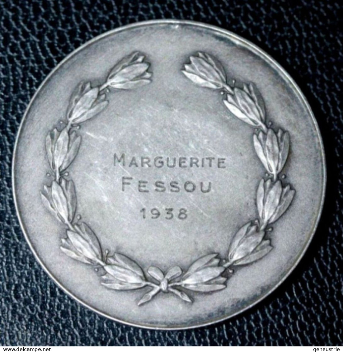 Jeton De Récompense D'école 1938 Argent Poinçonné "Sainte Marie Et Enfant Jésus" School Award - Andere & Zonder Classificatie