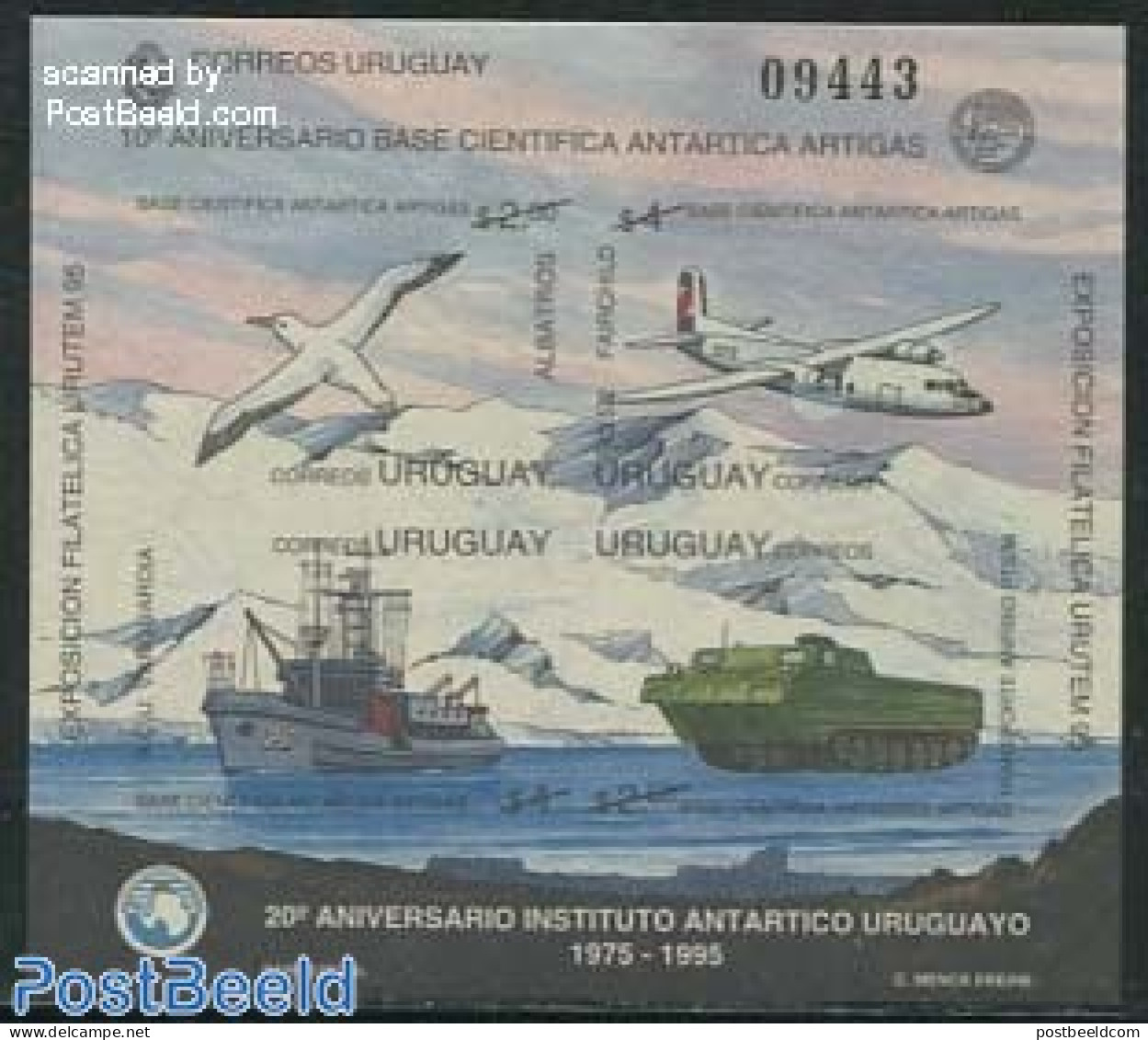 Uruguay 1995 Antarctica S/s Imperforated (no Postal Value), Mint NH, Nature - Science - Transport - Birds - The Arctic.. - Vliegtuigen