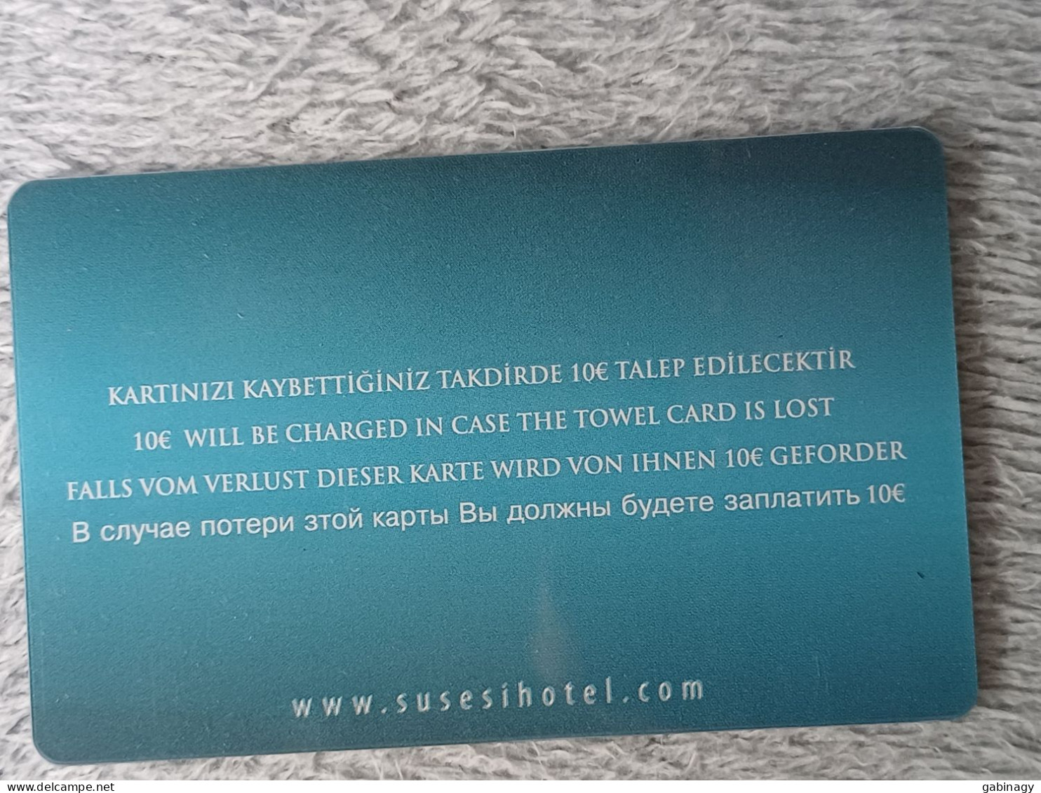 HOTEL KEYS - 2576 - TURKEY - SUSESI HOTEL - Hotelsleutels (kaarten)