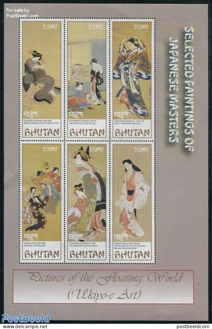 Bhutan 2003 Japanese Paintings 6v M/s, Mint NH, Art - East Asian Art - Paintings - Bhutan