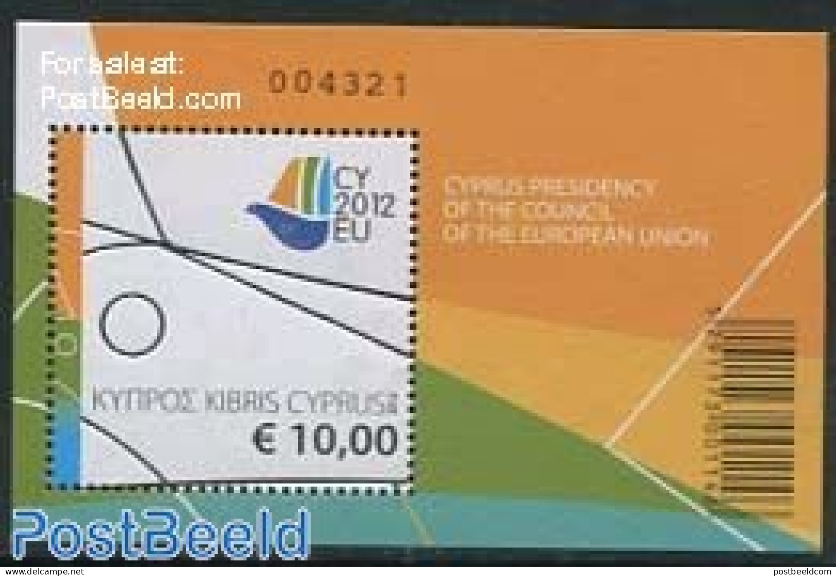 Cyprus 2012 EU Presidency S/s, Mint NH, History - Europa Hang-on Issues - Unused Stamps