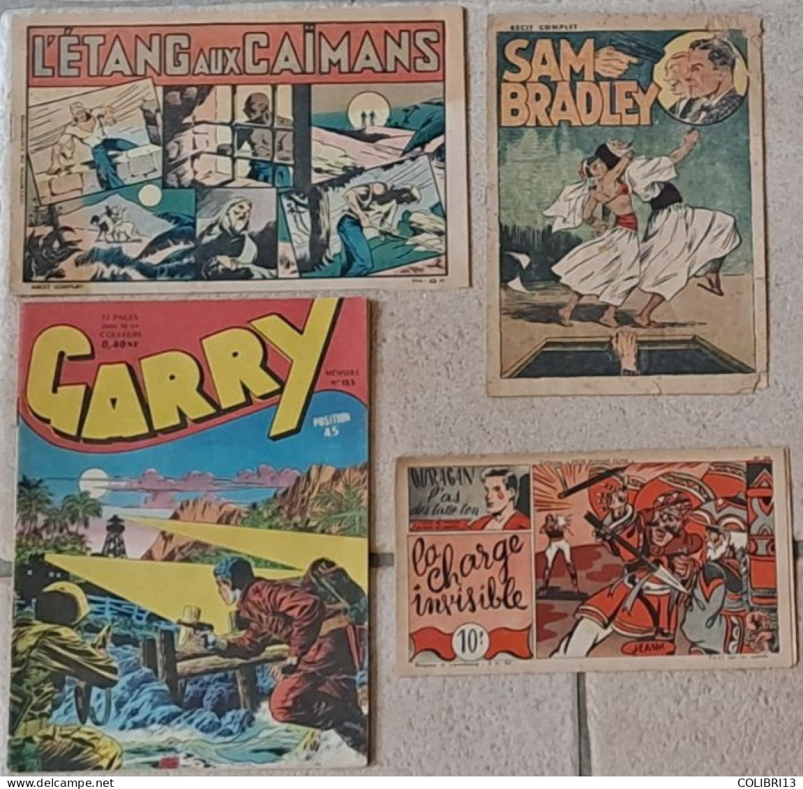 Lot De 4 Récits Complets GARRY N°153 MON ROMAN FILME N°99 LE FANTOME SAM BRADLEY, L ETANG AUX CAÏMANS Ed.Mondiales NICE - Loten Van Stripverhalen