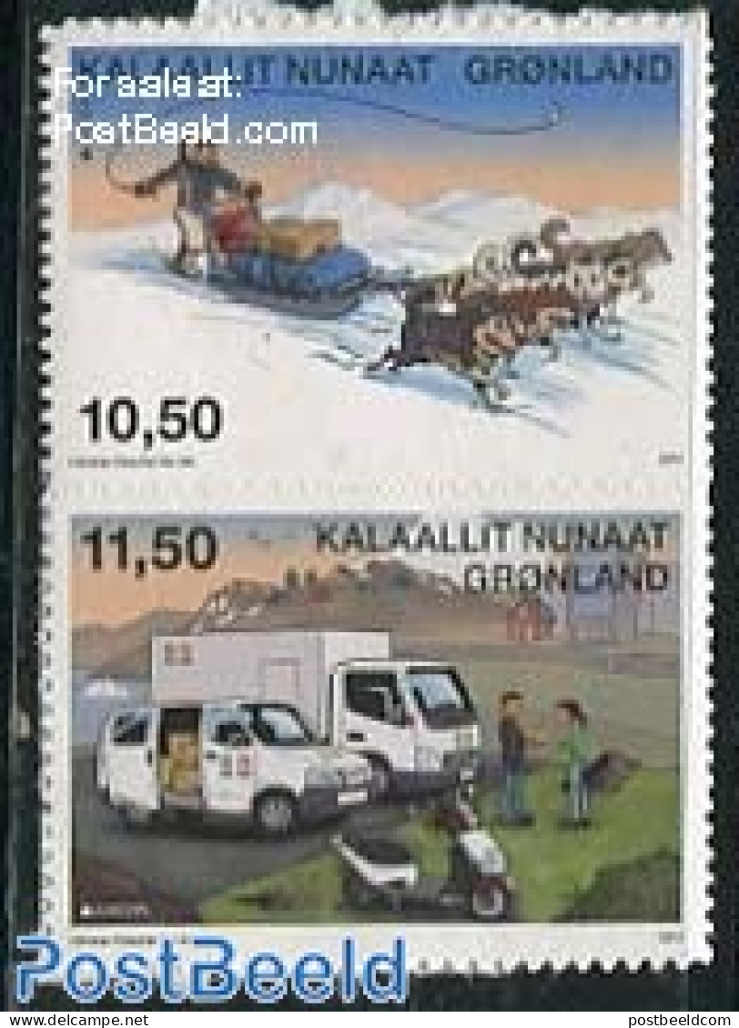 Greenland 2013 Europa, Postal Transport 2v S-a, Mint NH, History - Nature - Transport - Europa (cept) - Dogs - Post - .. - Nuevos