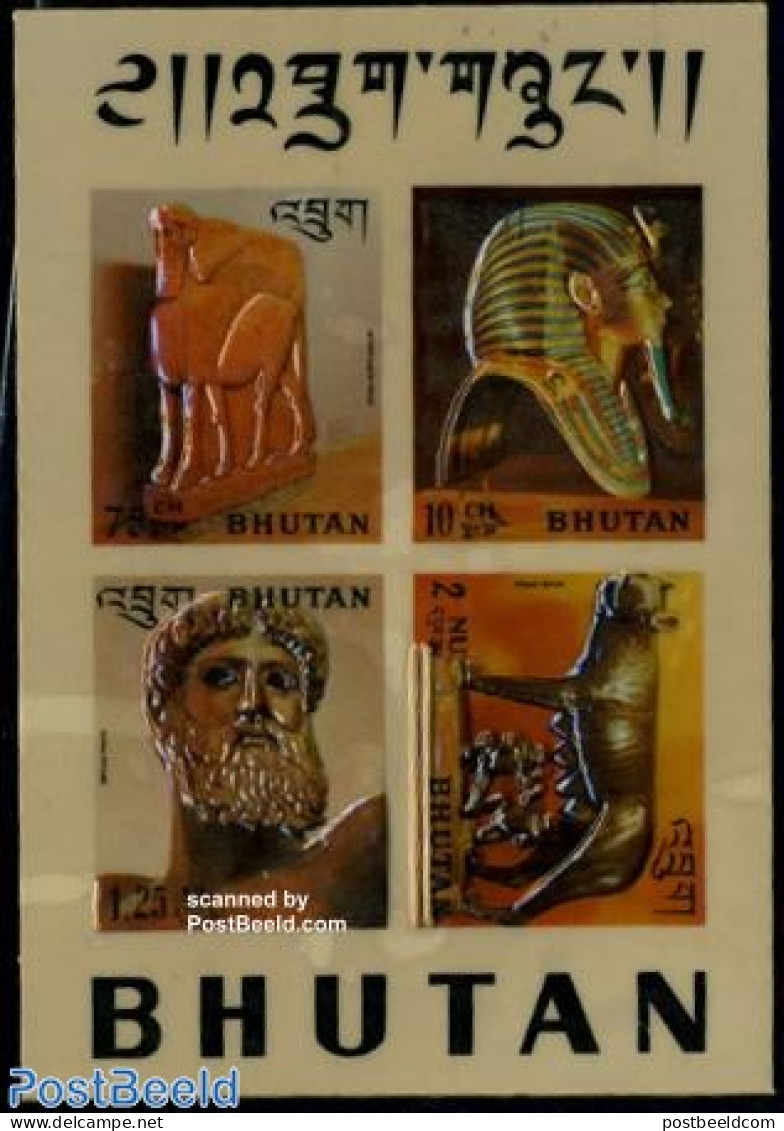 Bhutan 1971 Sculptures S/s, Mint NH, History - Various - Archaeology - Other Material Than Paper - Art - Sculpture - Archéologie