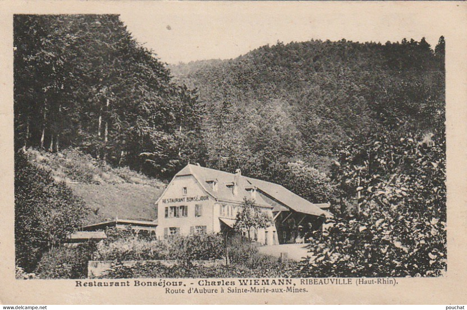 TE 21-(68) RIBEAUVILLE - RESTAURANT BONSEJOUR , PROP . CH. WIEMANN - 2 SCANS - Ribeauvillé