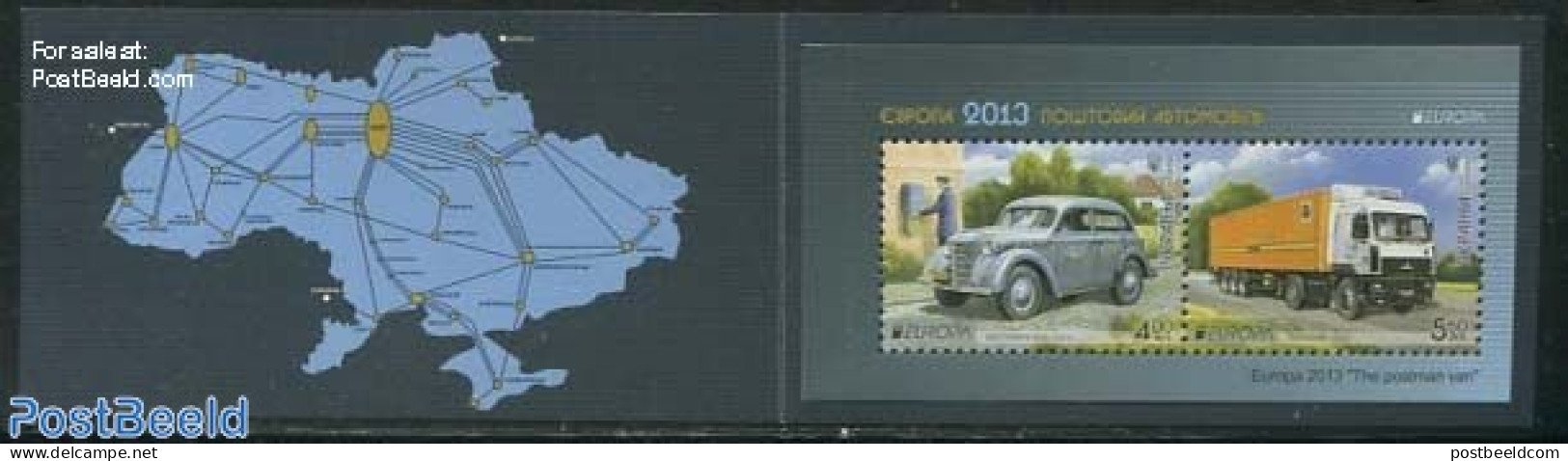 Ukraine 2013 Europa Postal Transport Booklet, Mint NH, History - Transport - Europa (cept) - Mail Boxes - Post - Stamp.. - Poste