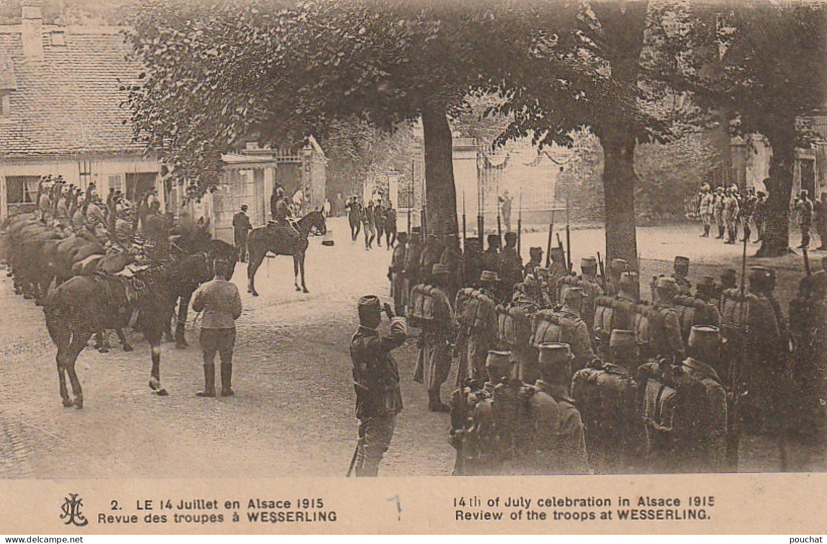 TE 21-(68) REVUE DES TROUPES A WESSERLING LE 14 JUILLET 1915 - 2 SCANS - Other & Unclassified