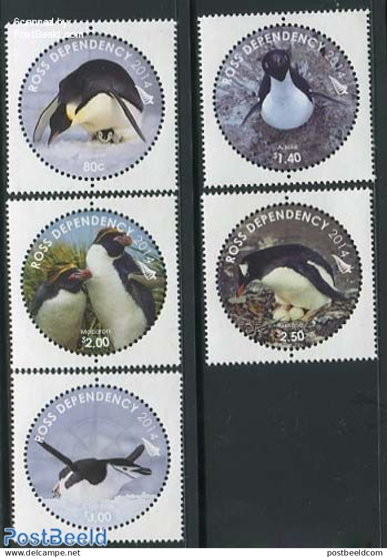 Ross Dependency 2014 Penguins 5v, Mint NH, Nature - Birds - Penguins - Other & Unclassified