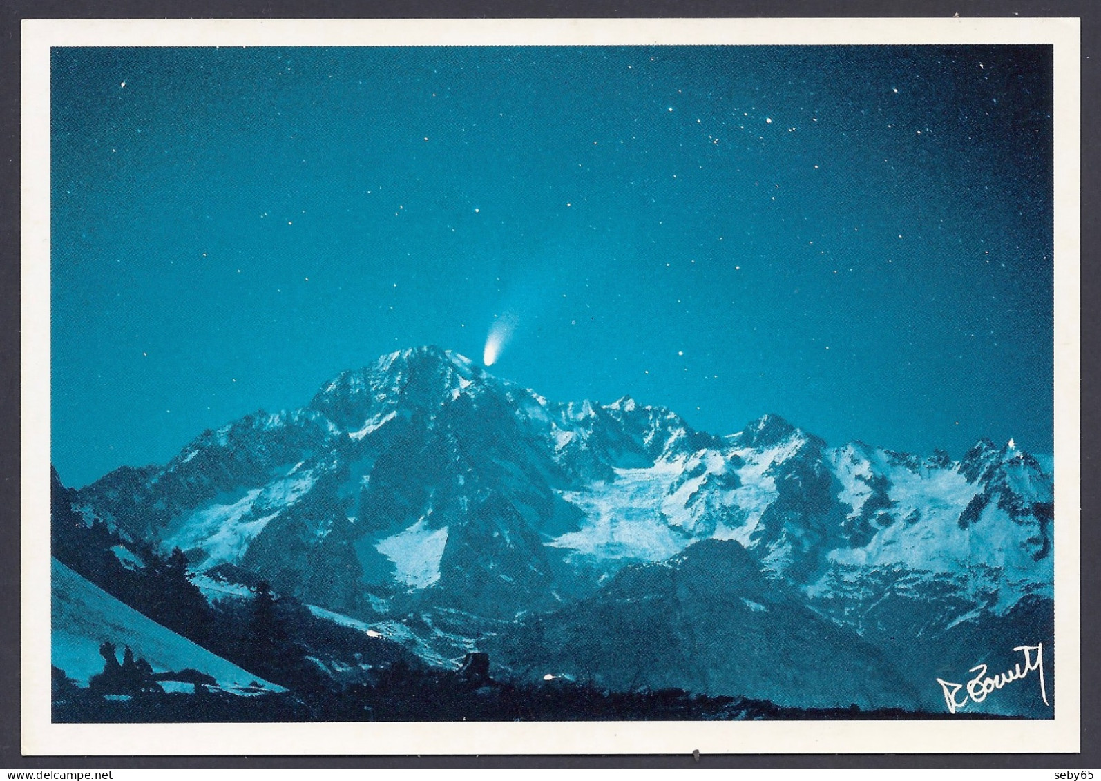 Valle D’ Aosta - Monte Bianco, Cometa Hale-Bopp Gruppo Del Bianco, Mont Blanc, Mountains, Comet, Stars - Autres & Non Classés