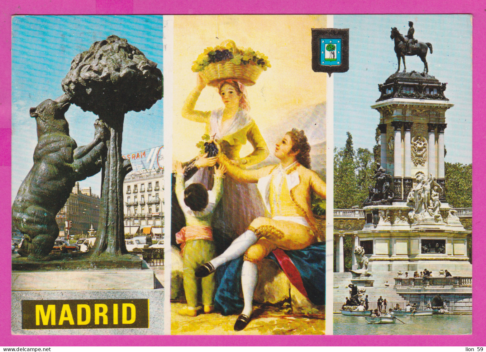 293750 / Spain - Madrid Goya Painter Monument Bear PC 1976 Used 7 PTA - San Pedro De Alcantara Flamme PONGA EL No. DEL . - Lettres & Documents