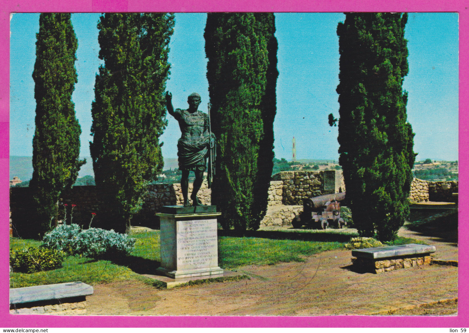 293752 / Spain -TARRAGONA Monumento A Augusto PC 1971 Cádiz Used 5 PTAS - Airplane Ship Airmail Correo Aereo - Cartas & Documentos