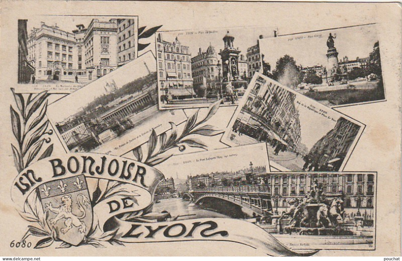 TE 22-(69) UN BONJOUR DE LYON  - CARTE  MULTIVUES - 2 SCANS - Sonstige & Ohne Zuordnung