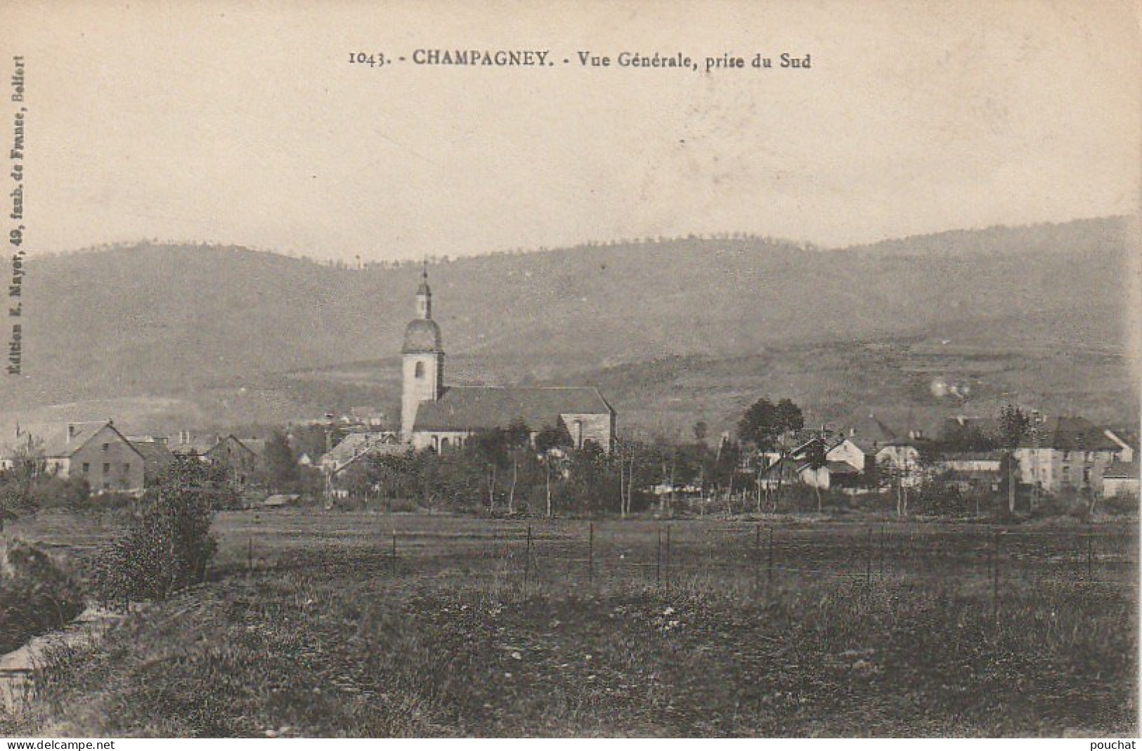 TE 23-(70) CHAMPAGNEY - VUE GENERALE , PRISE DU SUD - 2 SCANS - Sonstige & Ohne Zuordnung