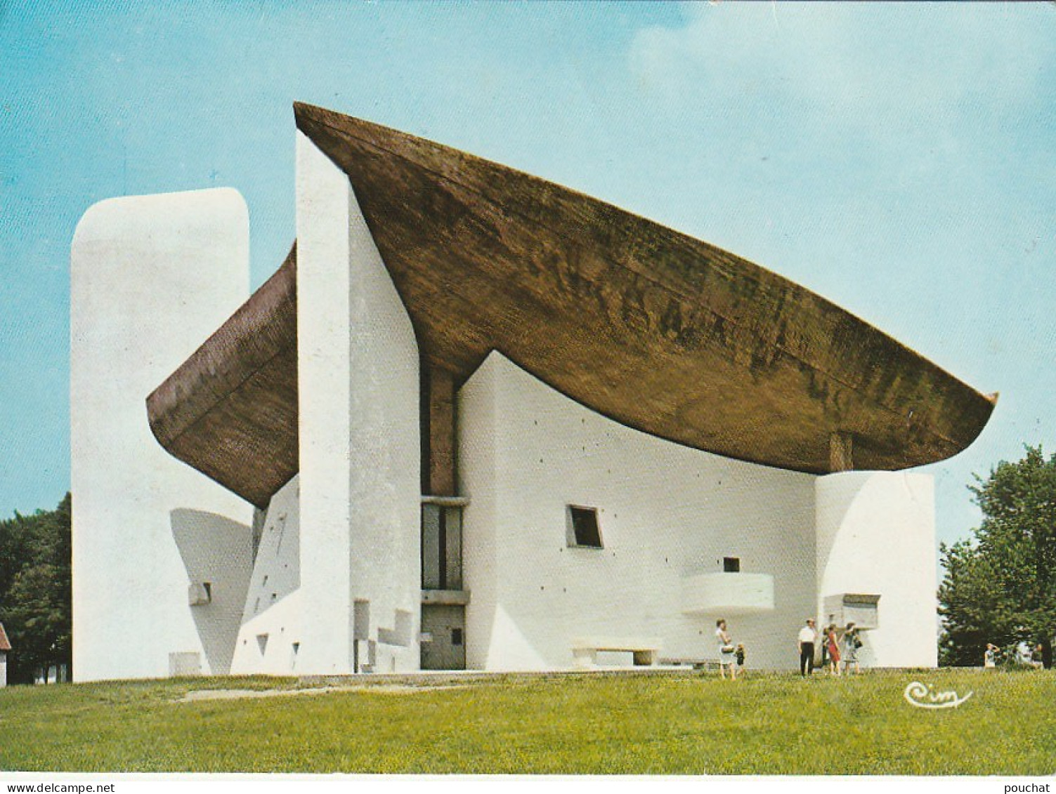 TE 23-(70) RONCHAMP - CHAPELLE DE NOTRE DAME DU HAUT - ARCHITECTE : LE CORBUSIER - CARTE COULEURS  - 2 SCANS - Other & Unclassified