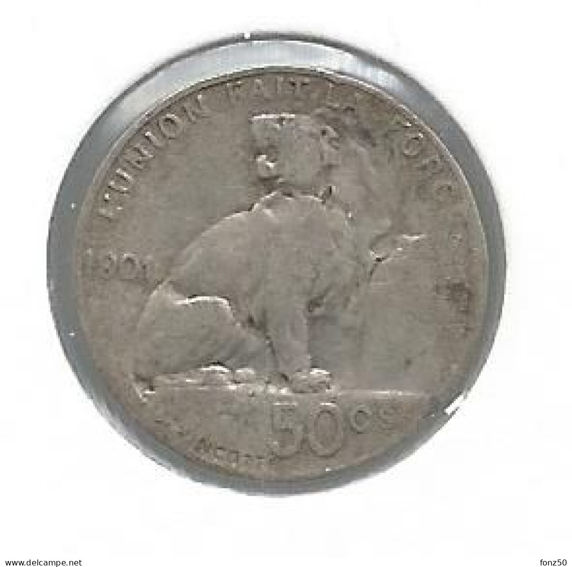 LEOPOLD II * 50 Cent 1901 Frans * Prachtig * Nr 12855 - 50 Centimes