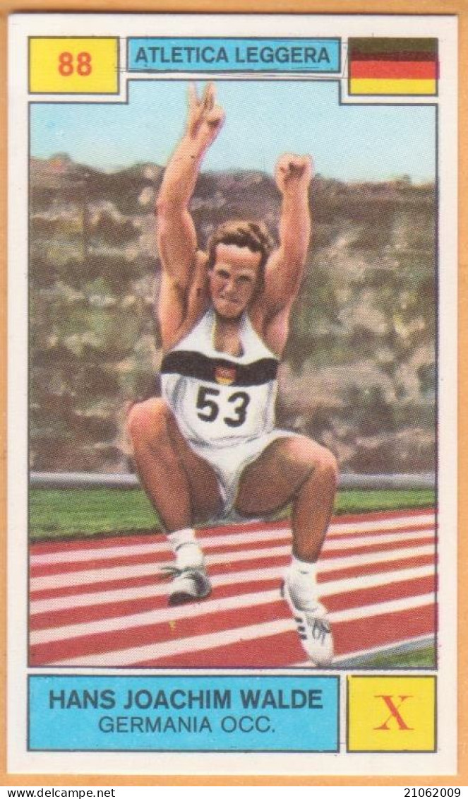88 ATLETICA LEGGERA - HANS JOACHIM WALDE, GERMANIA OCC. WEST GERMANY - FIGURINA PANINI CAMPIONI DELLO SPORT 1969-70 - Atletica