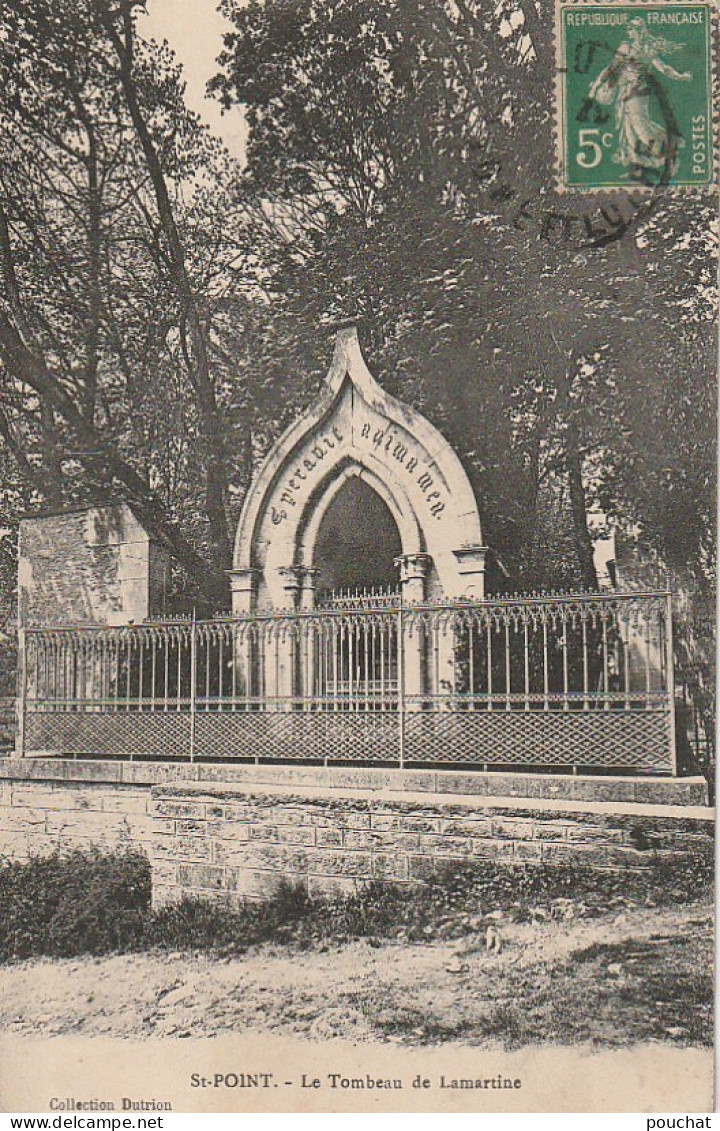 TE 23-(71) SAINT POINT - LE TOMBEAU DE LAMARTINE - 2 SCANS - Autres & Non Classés