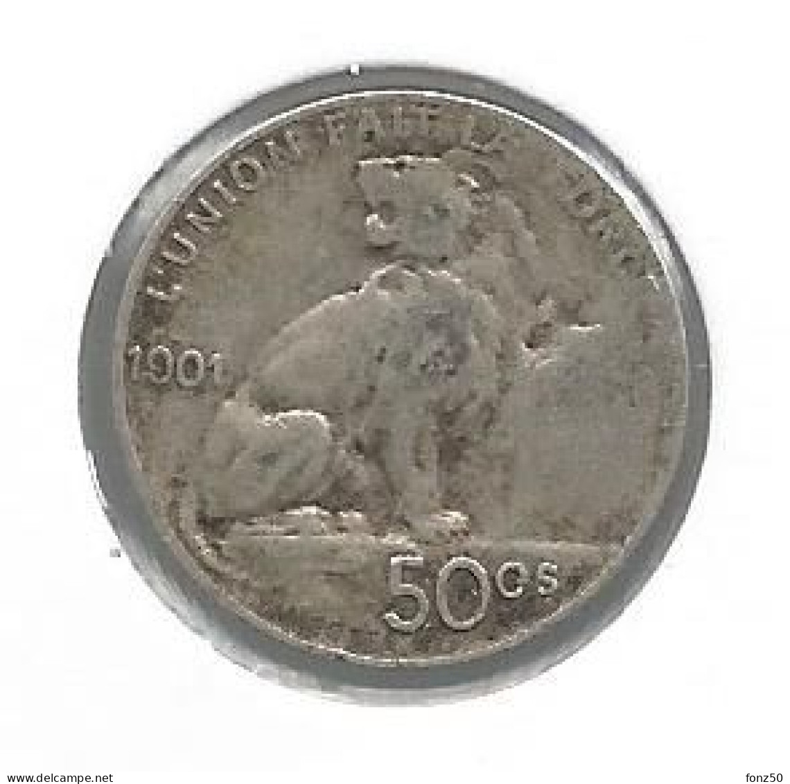 LEOPOLD II * 50 Cent 1901 Frans * Prachtig * Nr 12856 - 50 Centimes